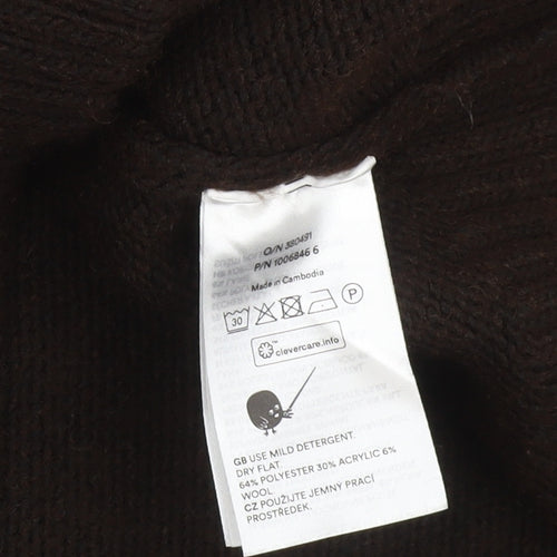 Monki Women Brown Roll Neck Knit Jumper Size M Long Sleeve