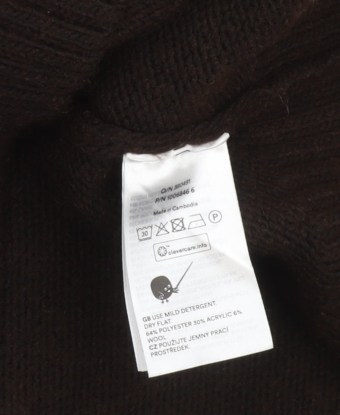 Monki Women Brown Roll Neck Knit Jumper Size M Long Sleeve