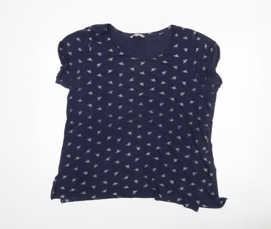 Red Herring Womens Navy Blue Bee Print Cotton T-Shirt Size 20