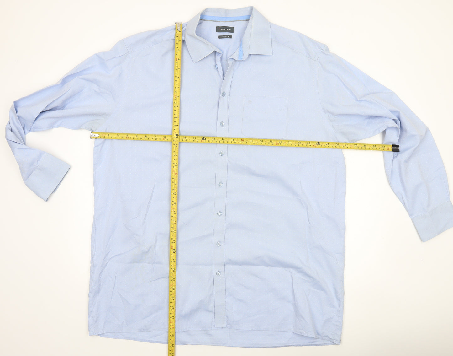 Jupiter Men's Blue Regular Fit Long Sleeve Cotton Formal Shirt XL