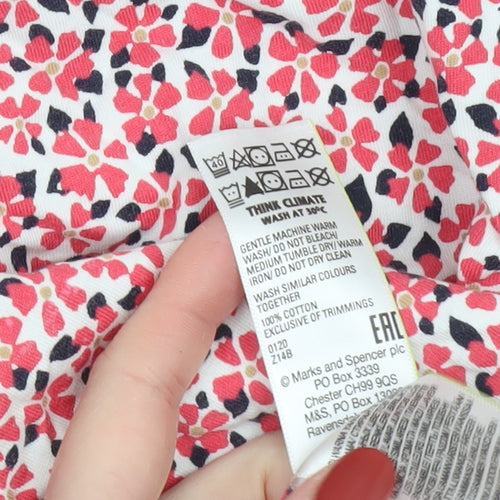 Marks and Spencer Women’s Multicoloured Floral Cotton T-Shirt Size 14