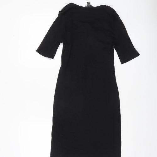 New Look Girls Black Button Front Stretch Shirt Dress 14-15 Years