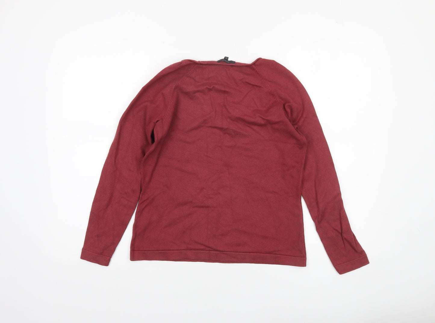 Linea Women's Red Sequin Scoop Neck Pullover Jumper Size M