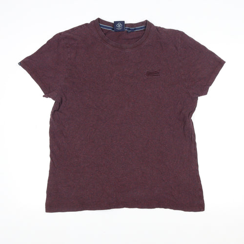Superdry Men's XL Red Organic Cotton Crew Neck T-Shirt