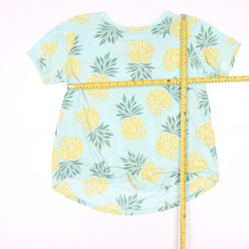 Marks and Spencer Women’s Green Pineapple Print T-Shirt Size 14