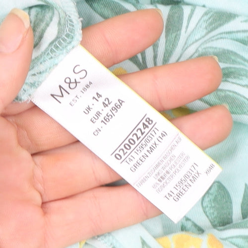 Marks and Spencer Women’s Green Pineapple Print T-Shirt Size 14