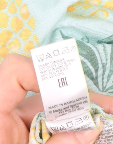 Marks and Spencer Women’s Green Pineapple Print T-Shirt Size 14