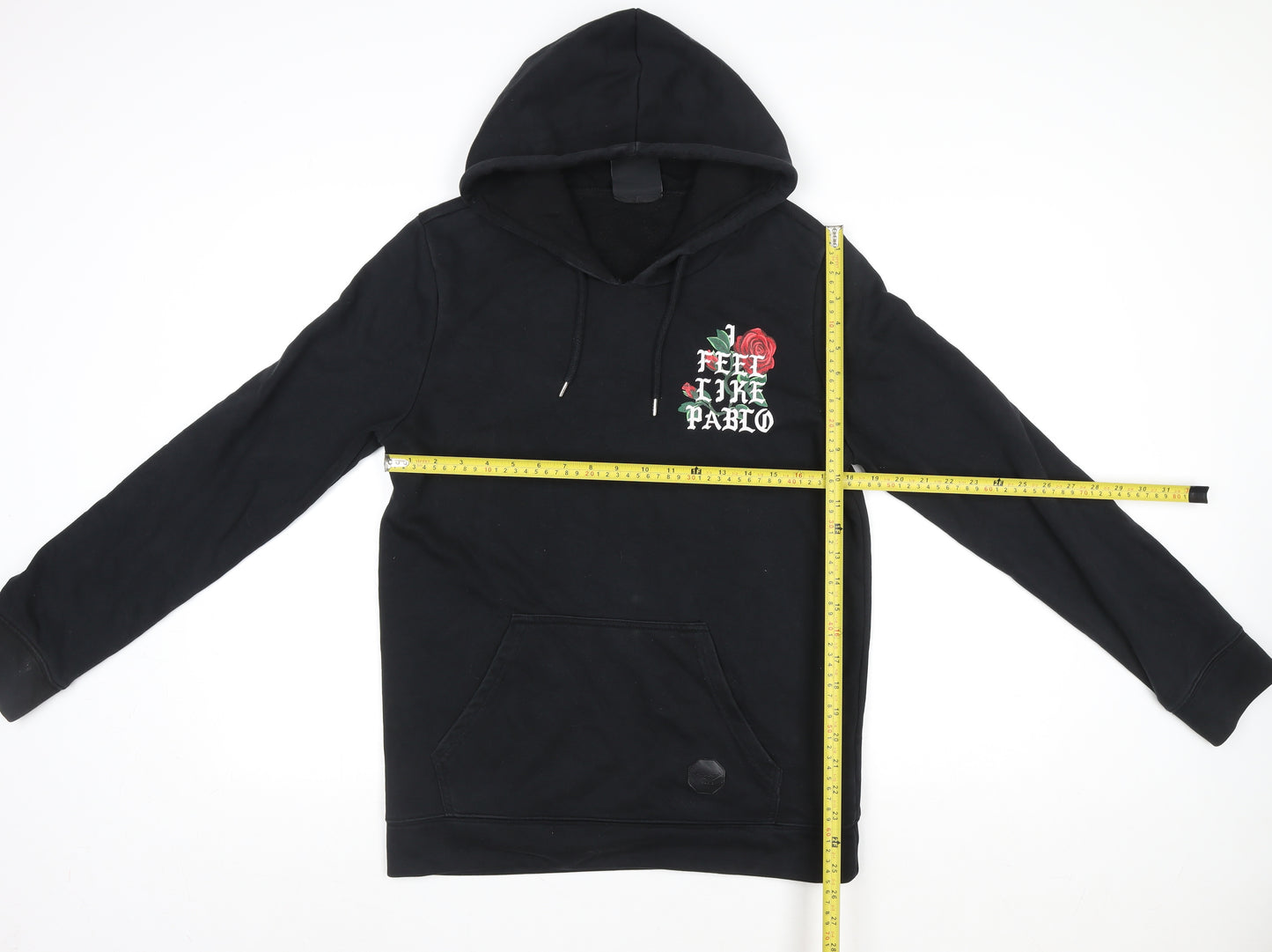 Project X Paris Women's Black Pullover Hoodie Medium Cotton Graphic Rose Design