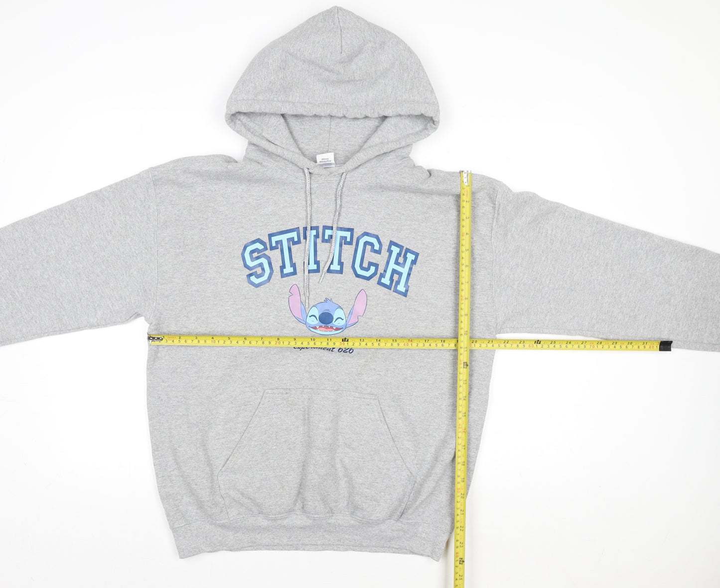 Disney Women Grey Stitch Hoodie Medium Cotton Blend Pullover