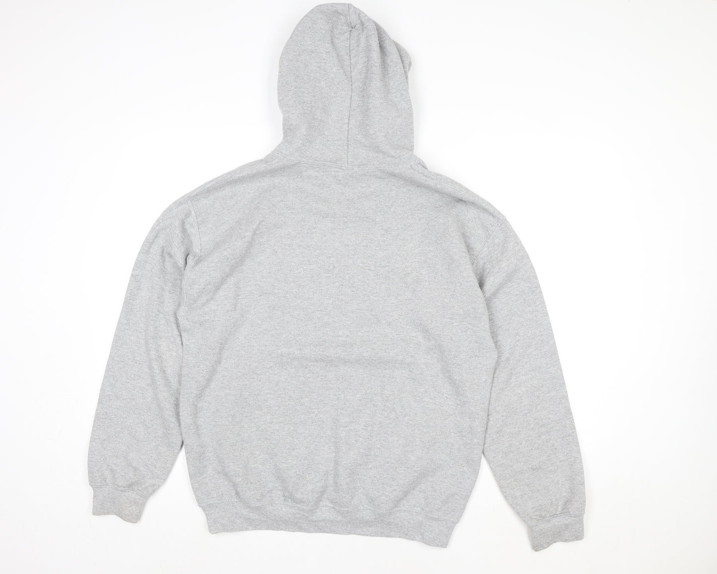 Disney Women Grey Stitch Hoodie Medium Cotton Blend Pullover