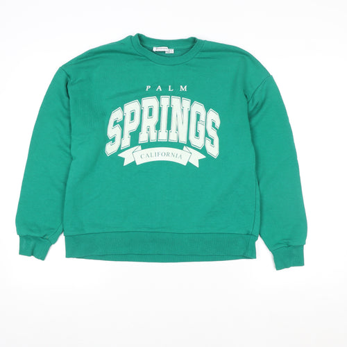 Stradivarius Womens Green Palm Springs Sweatshirt Size 12