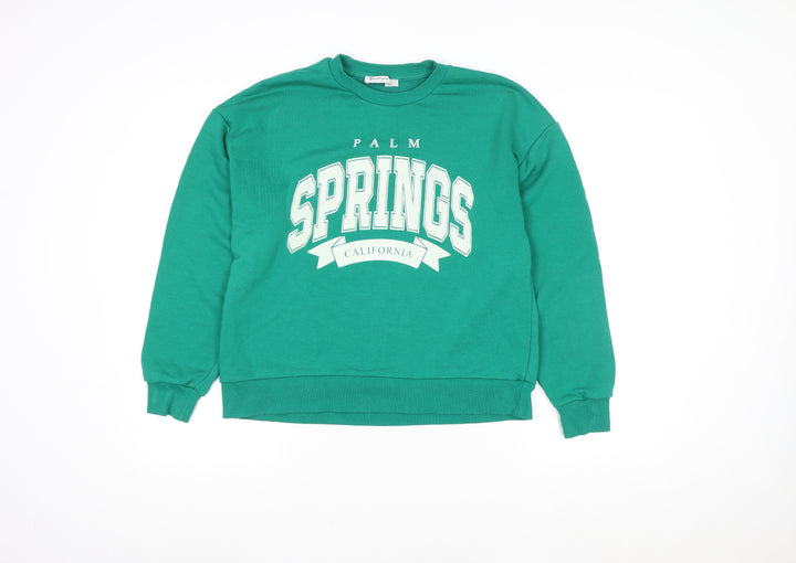 Stradivarius Womens Green Palm Springs Sweatshirt Size 12