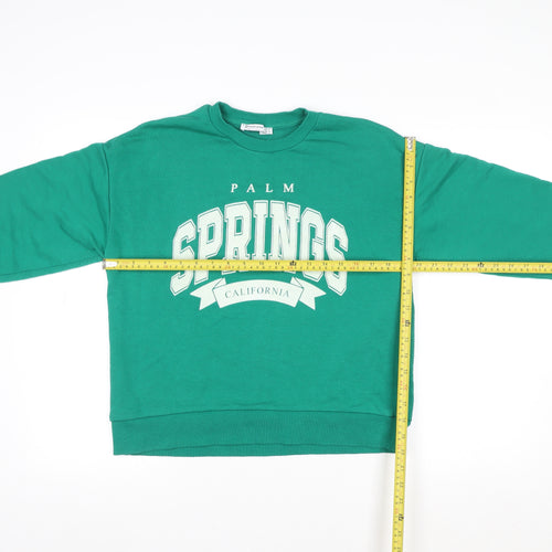 Stradivarius Womens Green Palm Springs Sweatshirt Size 12
