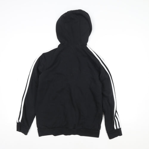 Adidas Boys Black 14 Years Track Jacket Hooded Zip Fleece