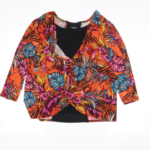 Primark Women’s Multicoloured Tropical Wrap Top Size 16