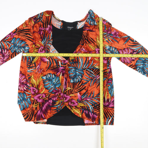 Primark Women’s Multicoloured Tropical Wrap Top Size 16