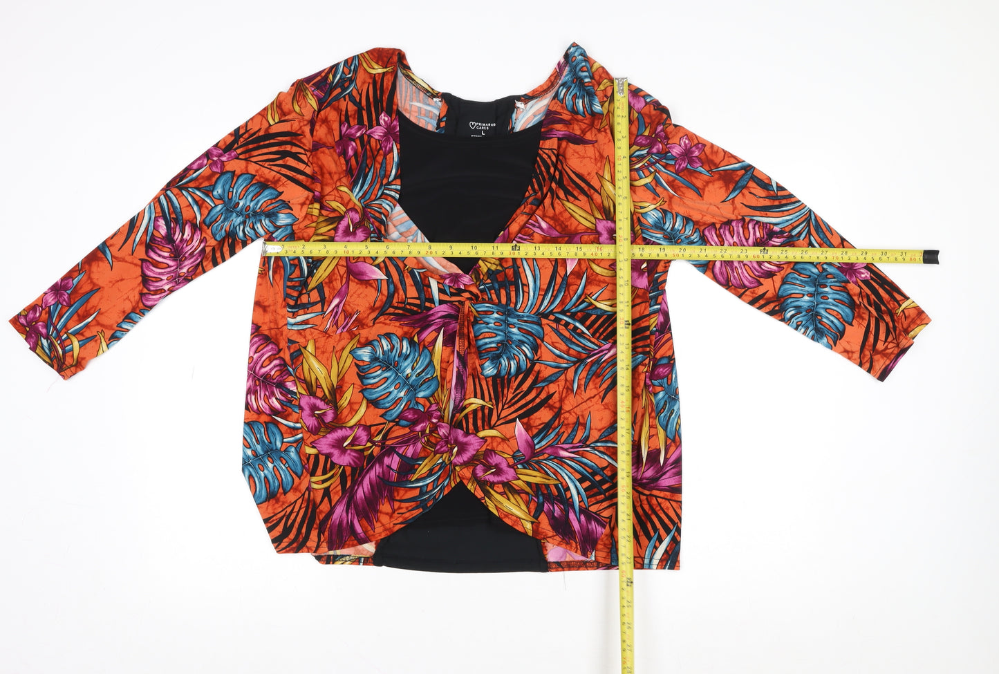 Primark Women’s Multicoloured Tropical Wrap Top Size 16