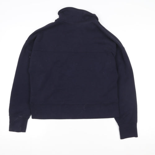 Next Women Navy Blue Collared Pullover Sweatshirt Size S