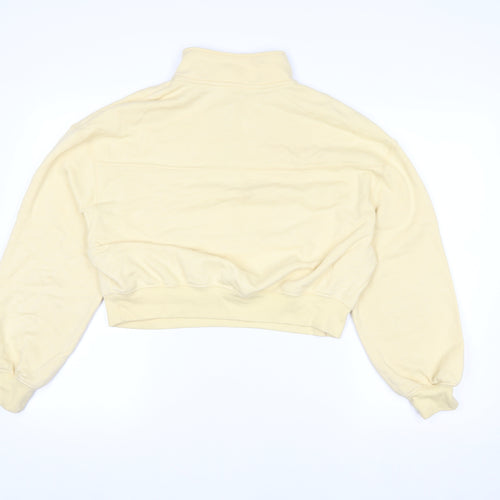 H&M Divided Women Beige 1/2 Zip Pullover Sweatshirt M UK 12