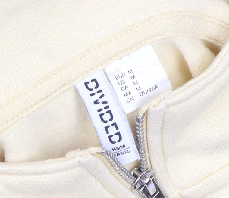 H&M Divided Women Beige 1/2 Zip Pullover Sweatshirt M UK 12