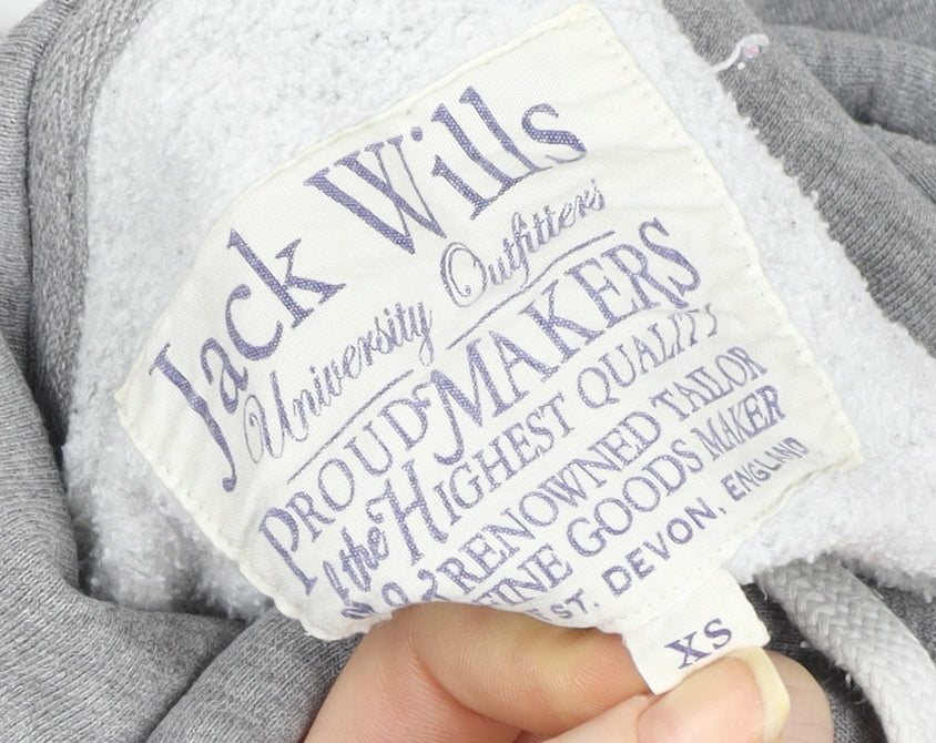 Jack Wills Womens Grey Pullover Hoodie XS Cotton Blend University Style