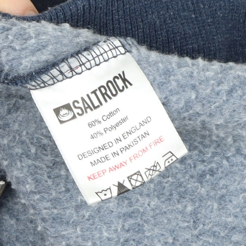 Saltrock Boys Blue Full Zip Hooded Fleece Lined Jacket 13 Years