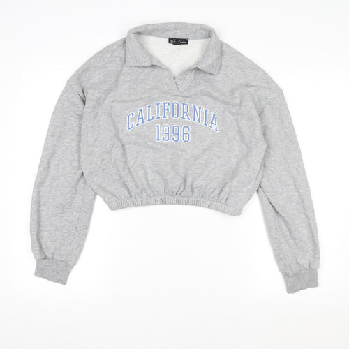 915 Girls Grey Collared Pullover Sweatshirt Size 14-15 Years California 1996