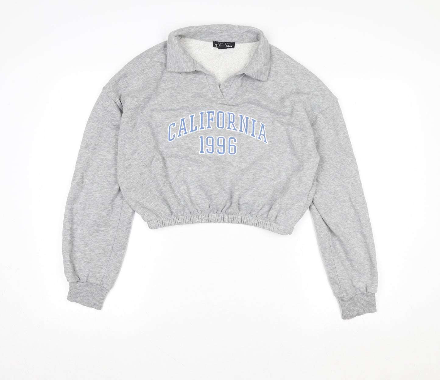 915 Girls Grey Collared Pullover Sweatshirt Size 14-15 Years California 1996