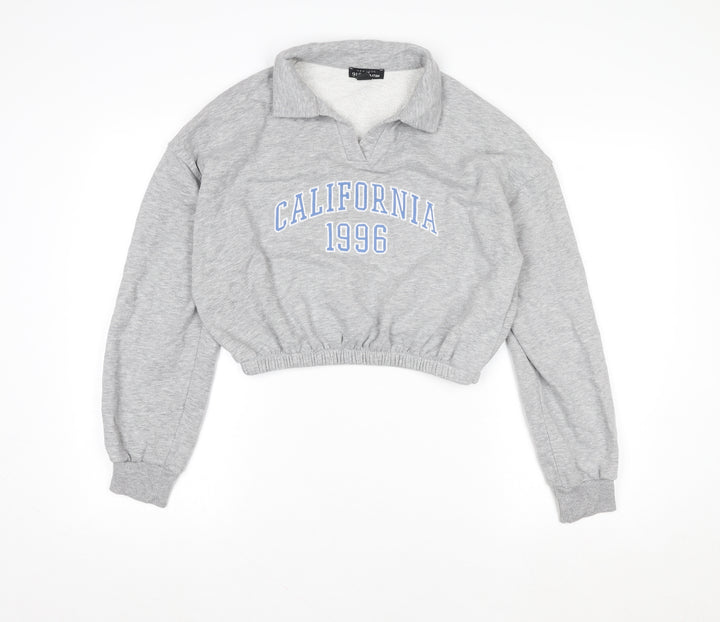 915 Girls Grey Collared Pullover Sweatshirt Size 14-15 Years California 1996