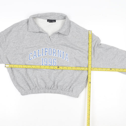 915 Girls Grey Collared Pullover Sweatshirt Size 14-15 Years California 1996