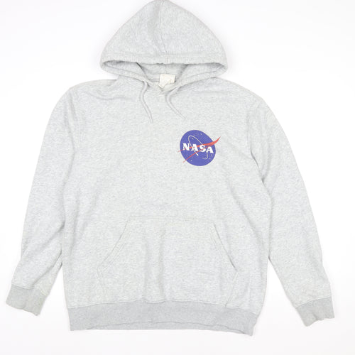 H&M Women’s Grey NASA Hooded Pullover Sweatshirt Size L
