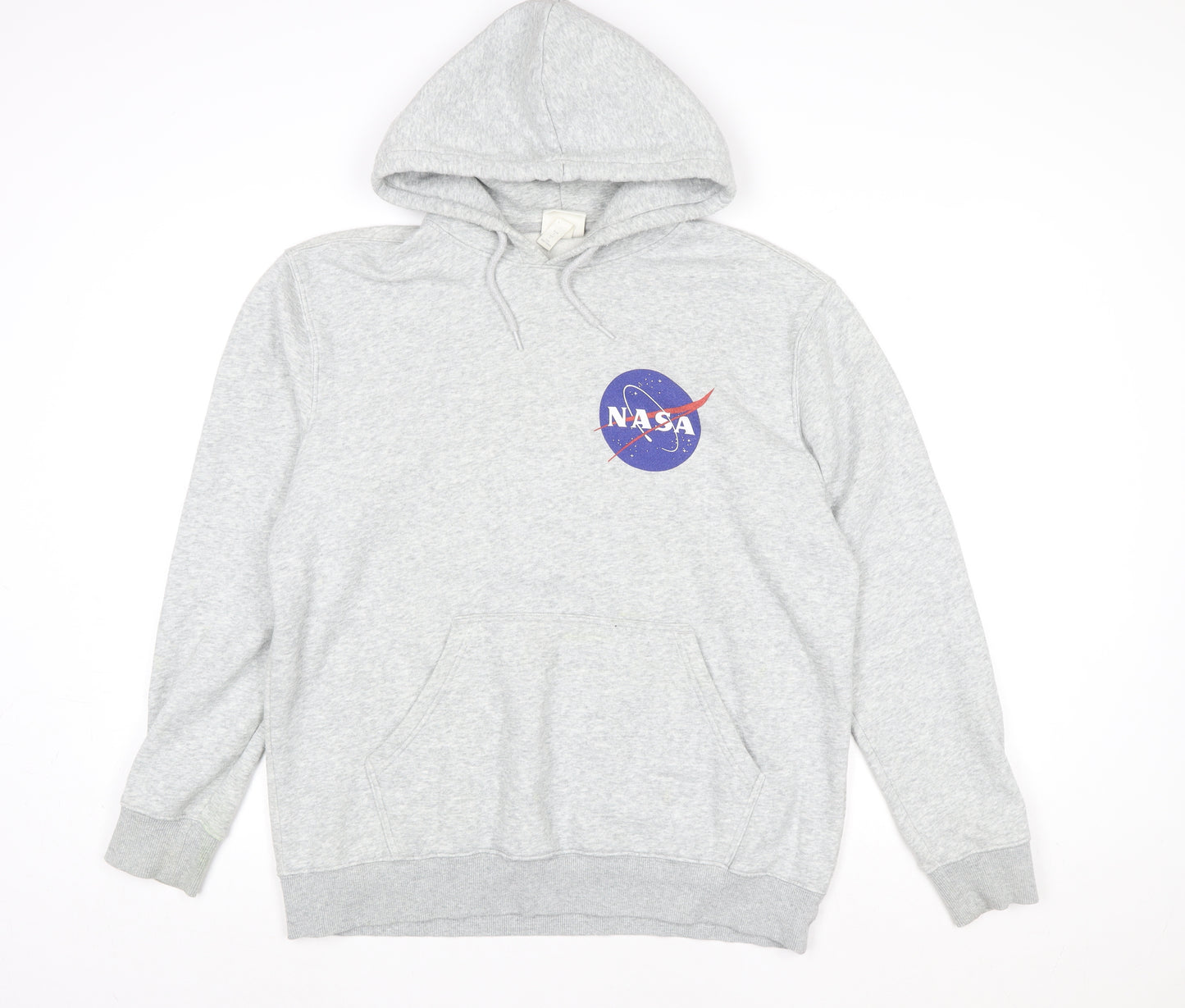 H&M Women’s Grey NASA Hooded Pullover Sweatshirt Size L