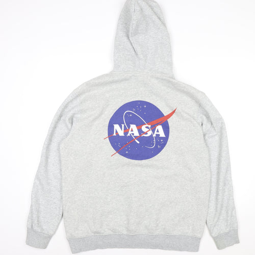H&M Women’s Grey NASA Hooded Pullover Sweatshirt Size L