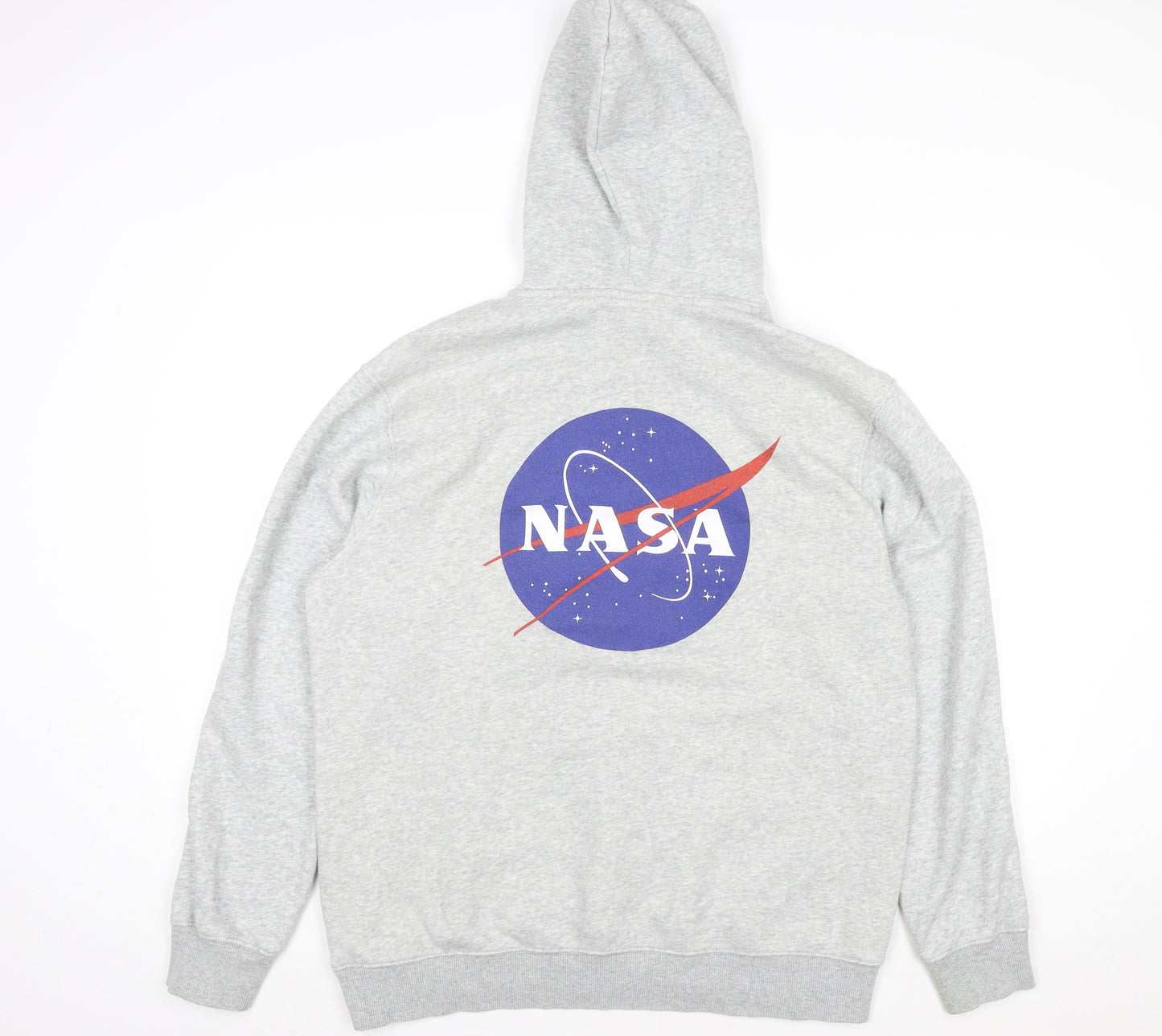 H&M Women’s Grey NASA Hooded Pullover Sweatshirt Size L