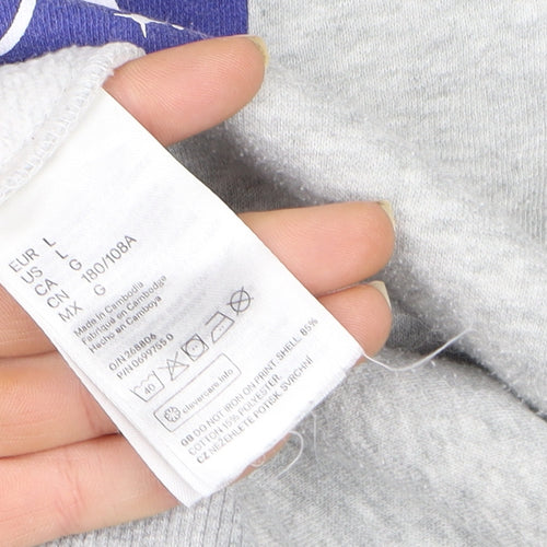 H&M Women’s Grey NASA Hooded Pullover Sweatshirt Size L