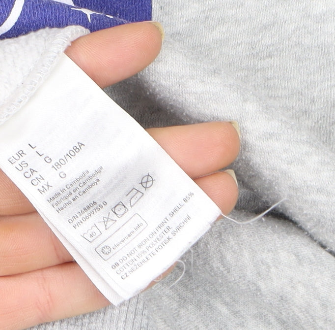 H&M Women’s Grey NASA Hooded Pullover Sweatshirt Size L