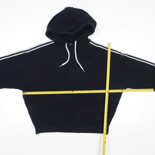 Marks and Spencer Women Navy Blue Pullover Hoodie Medium Cotton Blend