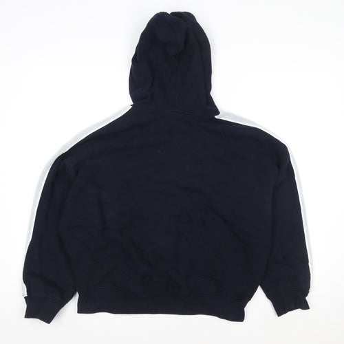 Marks and Spencer Women Navy Blue Pullover Hoodie Medium Cotton Blend
