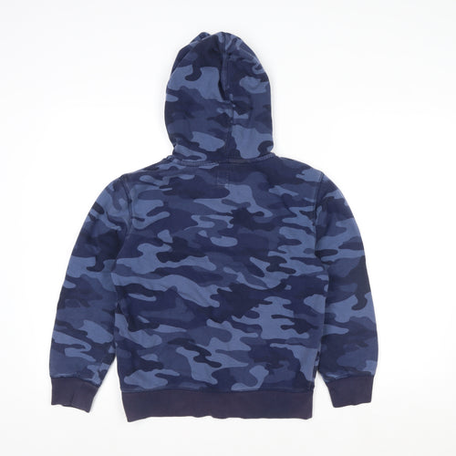 GAP Boys Blue Camouflage Hooded Full Zip Jacket Size 10-11 Years