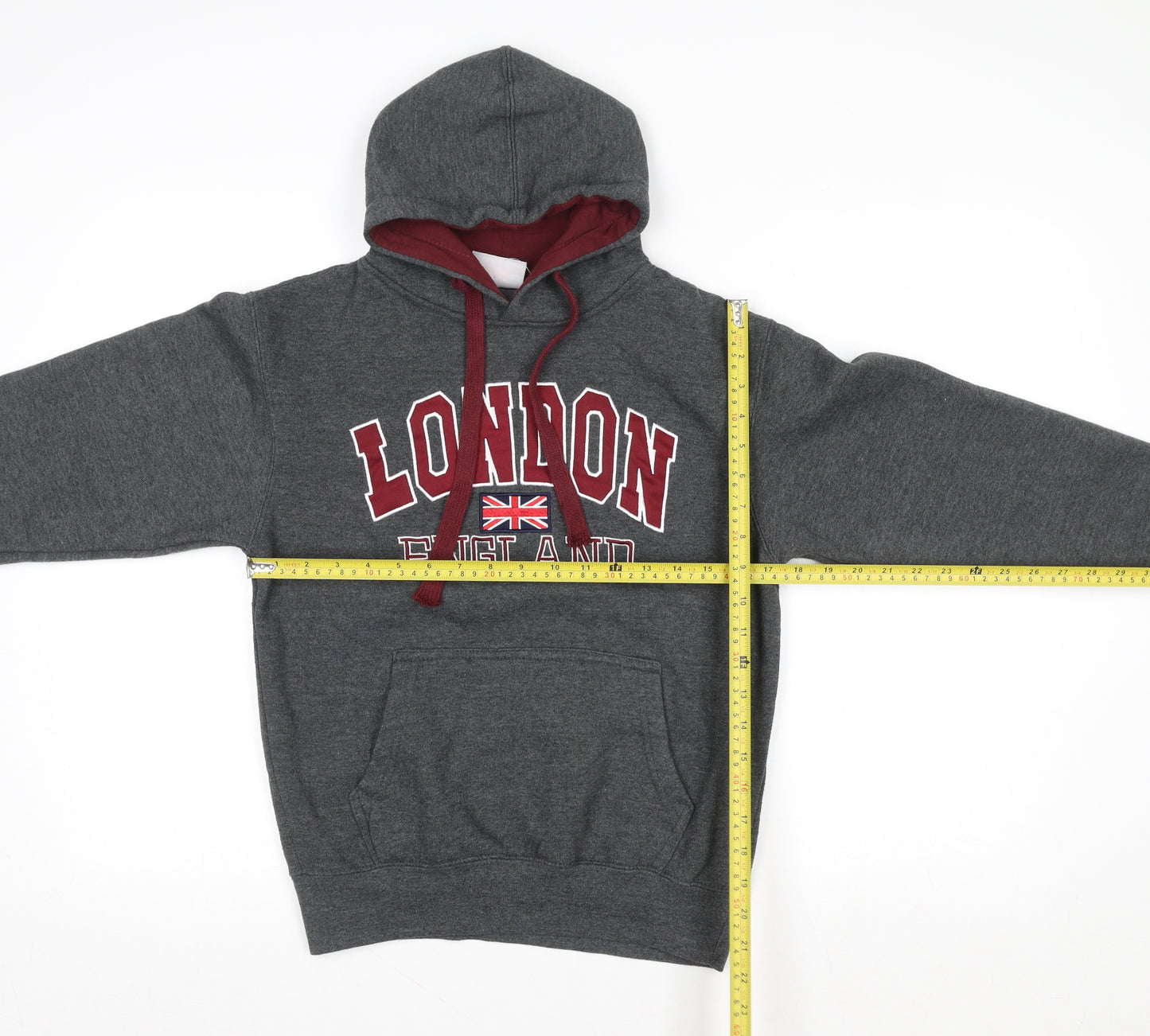 Zone One Men's Grey London England Pullover Hoodie XS