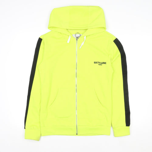 Sixth June Paris Mens Yellow Black Track Jacket Size S Full Zip Hoodie