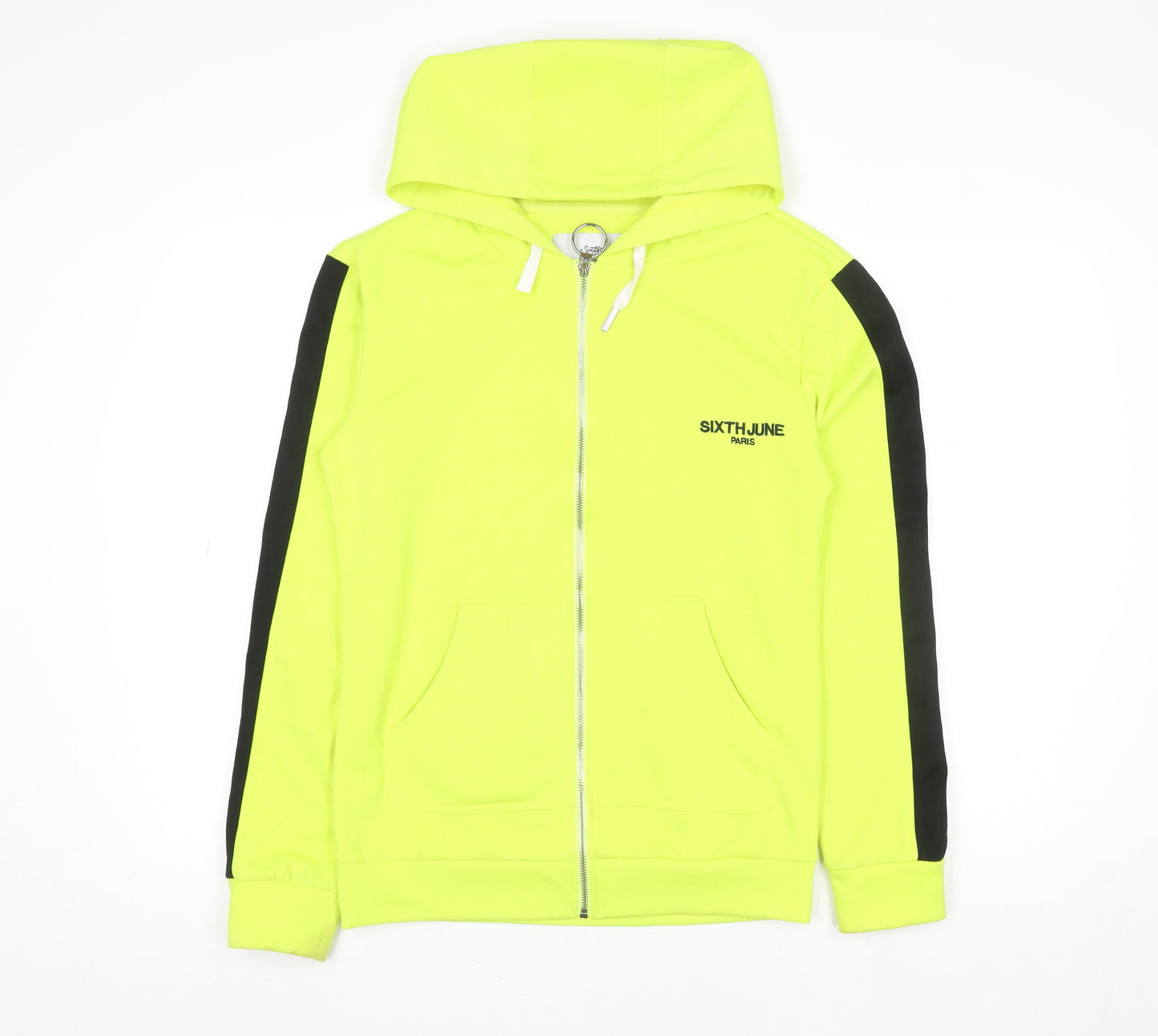 Sixth June Paris Mens Yellow Black Track Jacket Size S Full Zip Hoodie