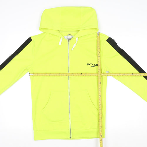 Sixth June Paris Mens Yellow Black Track Jacket Size S Full Zip Hoodie