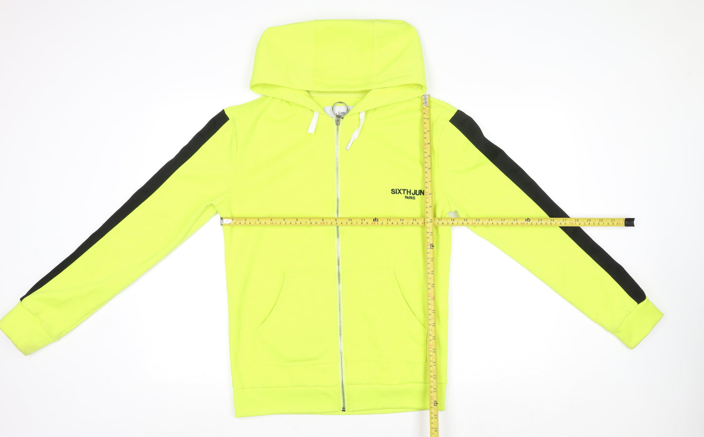 Sixth June Paris Mens Yellow Black Track Jacket Size S Full Zip Hoodie
