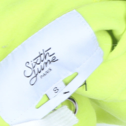 Sixth June Paris Mens Yellow Black Track Jacket Size S Full Zip Hoodie