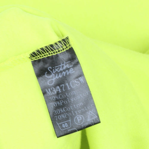 Sixth June Paris Mens Yellow Black Track Jacket Size S Full Zip Hoodie