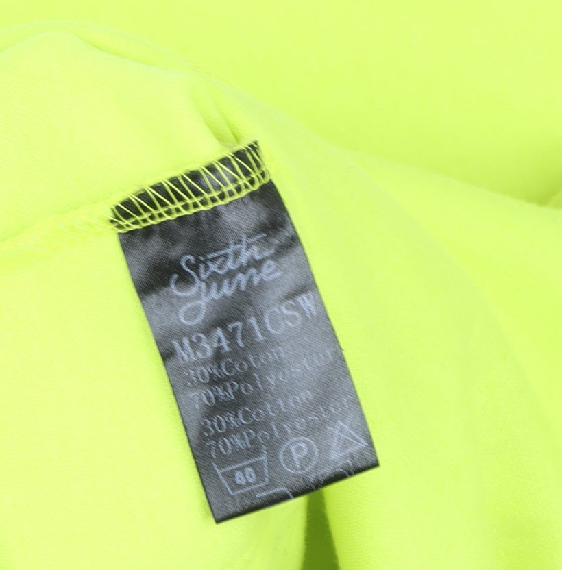 Sixth June Paris Mens Yellow Black Track Jacket Size S Full Zip Hoodie