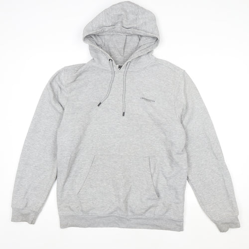 Crosshatch Men's Grey Pullover Hoodie Size L Sustainable Cotton Blend