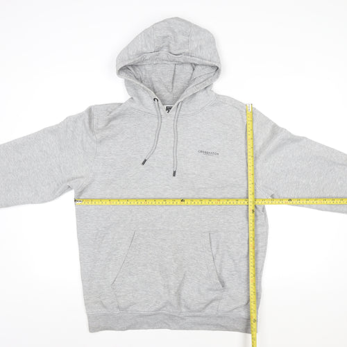 Crosshatch Men's Grey Pullover Hoodie Size L Sustainable Cotton Blend