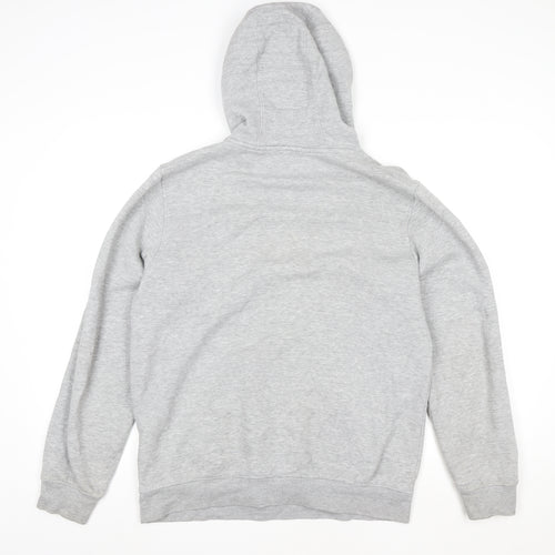 Crosshatch Men's Grey Pullover Hoodie Size L Sustainable Cotton Blend